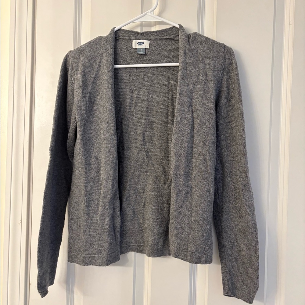 Gray Open-Front Women's Sweater